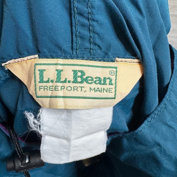 LL Bean Windbreaker Jacket Mens Pullover Aztec Hooded Anorak Vintage 90s Sz XL - Picture 3 of 12